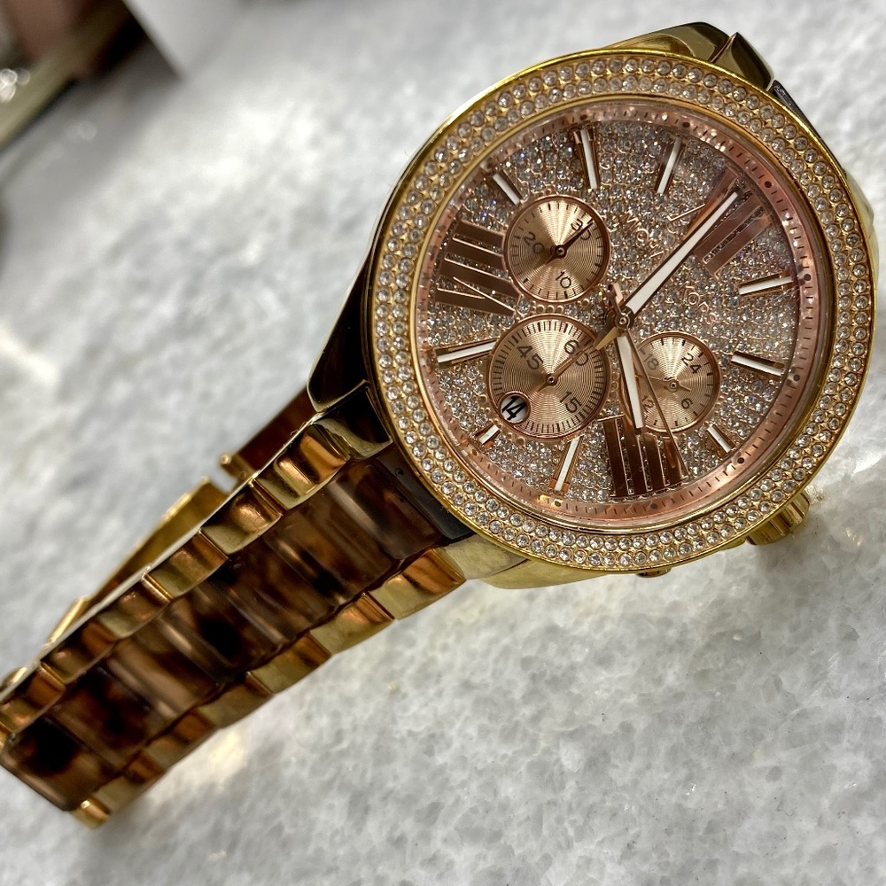 Micheal Kors Watch, Style MK-6159 RoseGold/Crystal